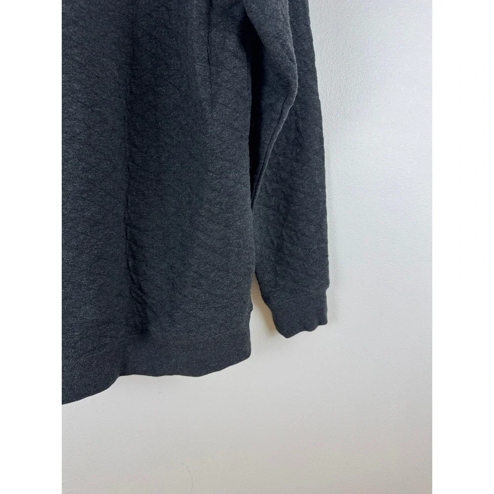 Goodfellow Co Mens Quilted Snap Neck Pullover‎ Sweatshirt Charcoal Gray Size M
